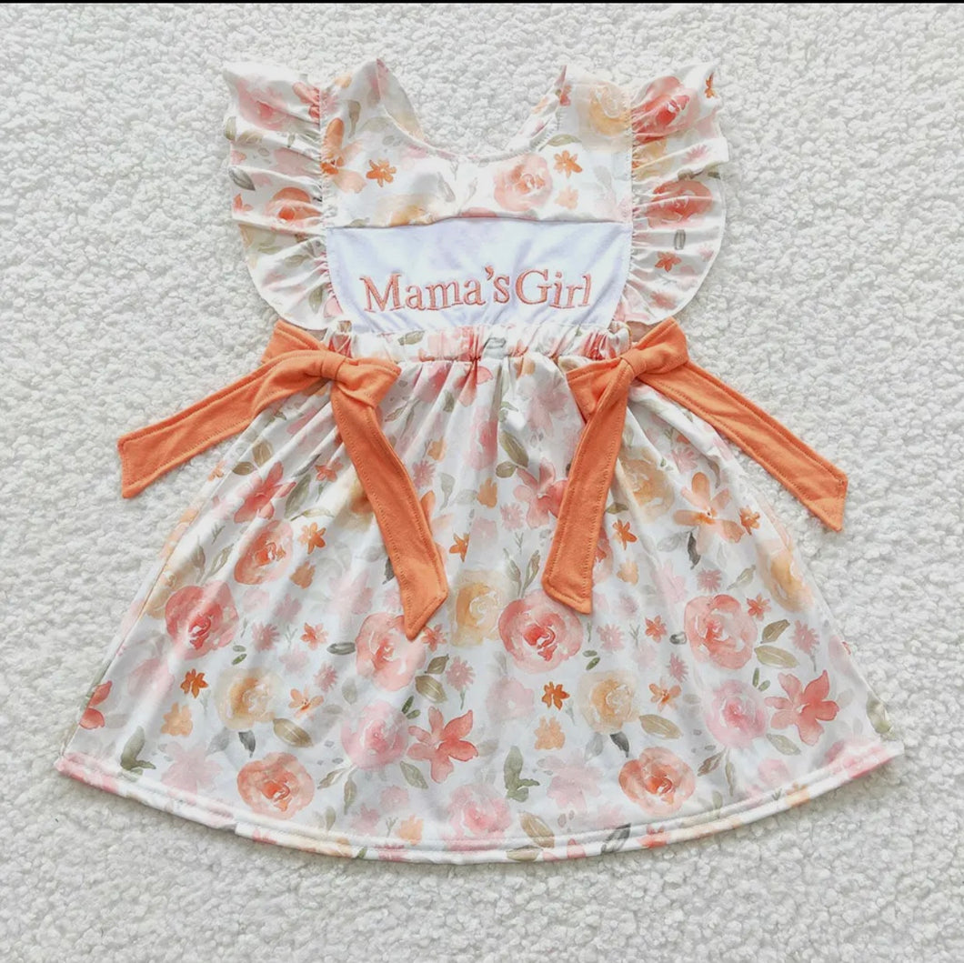 Mamas Girl Orange Floral Dress