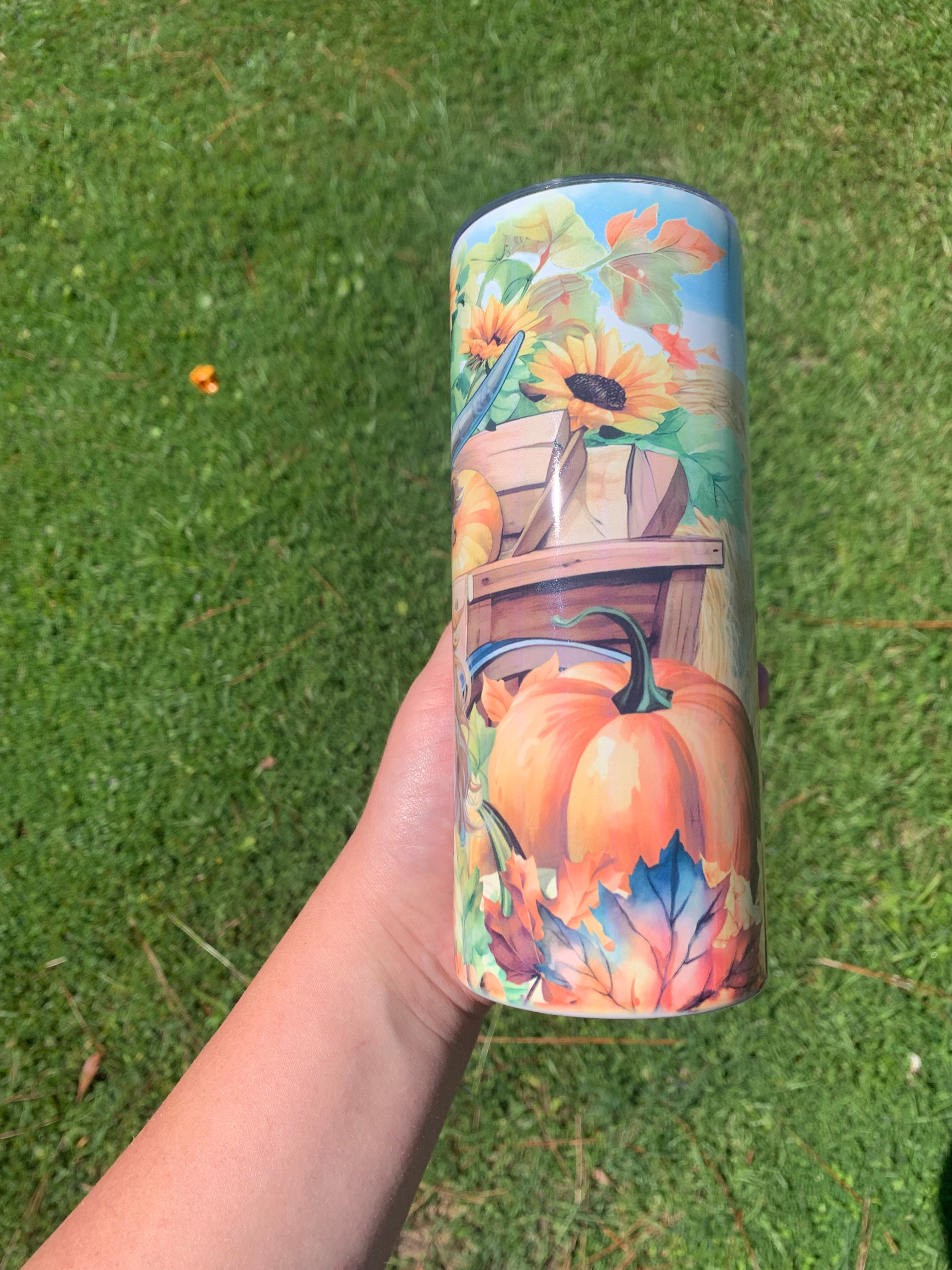 Fall Highland Cow Pumpkin Tumbler