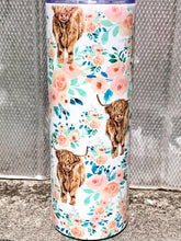 Load image into Gallery viewer, Mama Floral Highland Cow Tumbler
