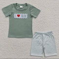 I Heart Mom Stitched T-shirt and shorts set