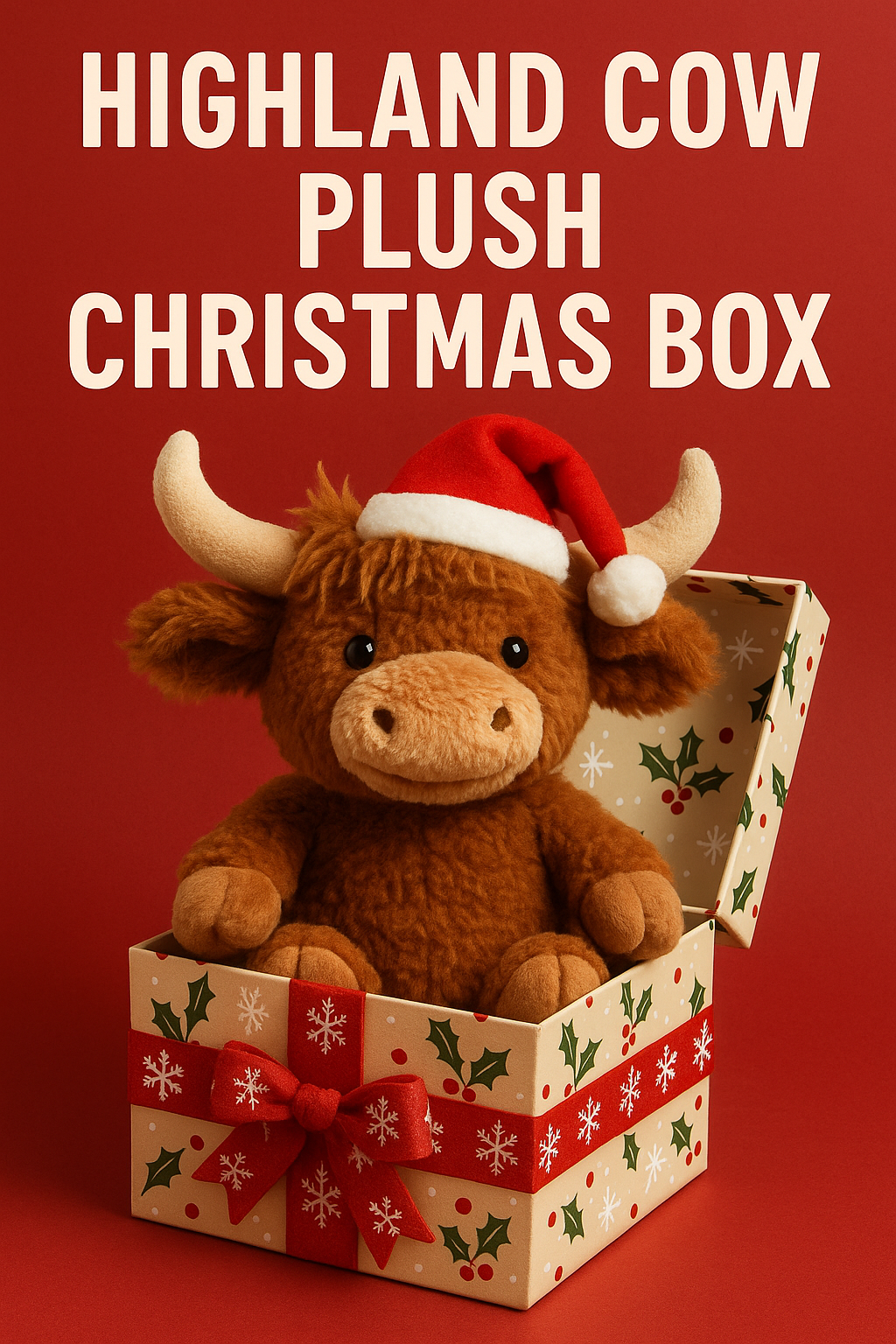 Highland Cow Plush Christmas Box!