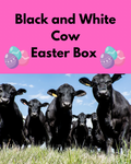 LIMITED EDITION BLACK AND WHITE COW EASTER BASKET BOX!