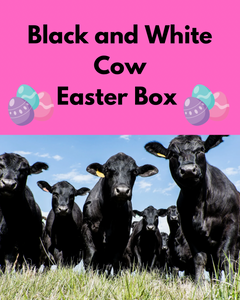 LIMITED EDITION BLACK AND WHITE COW EASTER BASKET BOX!