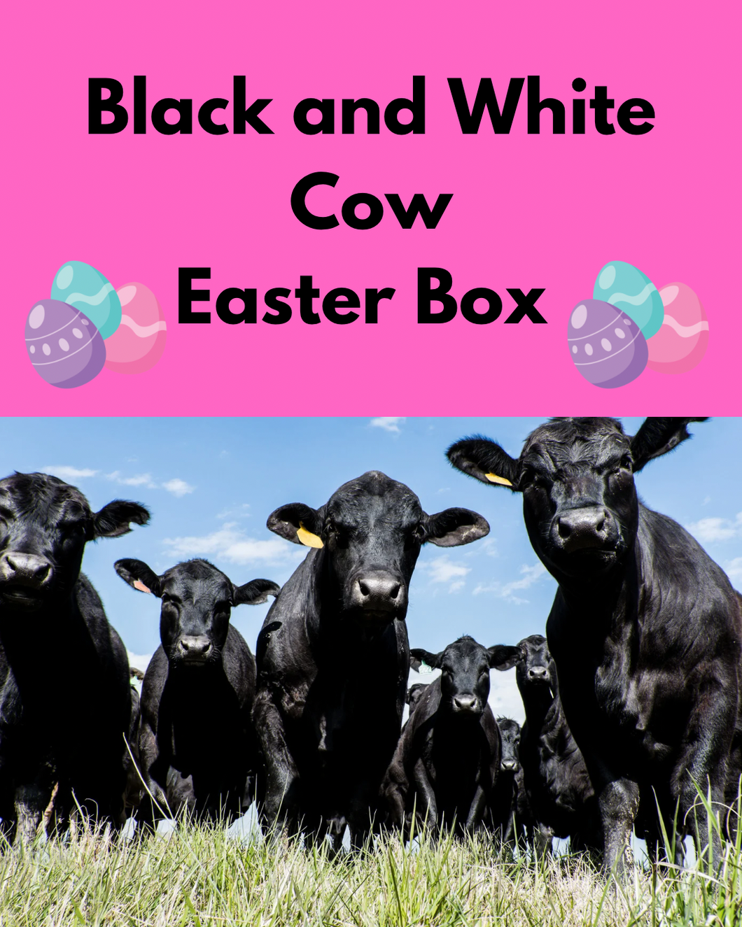 LIMITED EDITION BLACK AND WHITE COW EASTER BASKET BOX!