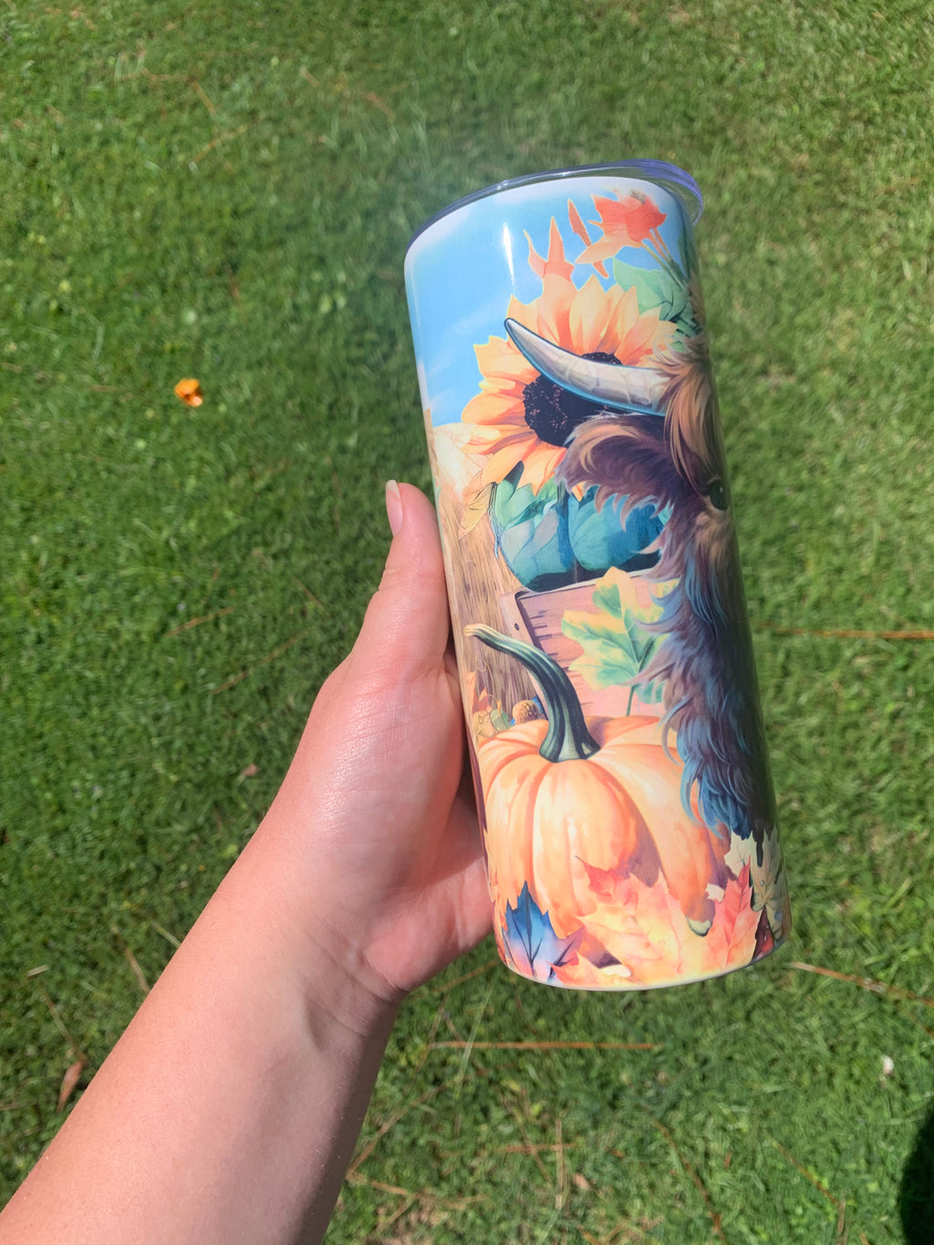 Fall Highland Cow Pumpkin Tumbler