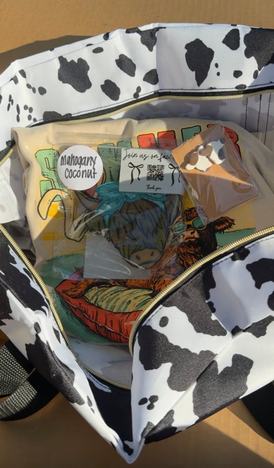 Cow Easter Basket Filled Bag