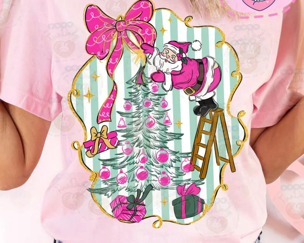 Preppy Pink Santa T-Shirt