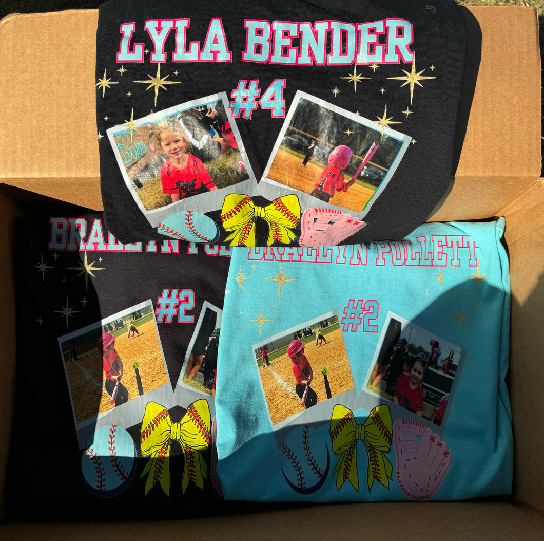 CUSTOM Softball/Baseball Picture With Name and Number
