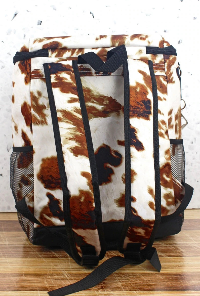 COW PRINT COOLER BACKPACK