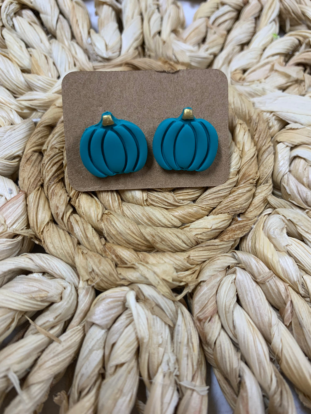 Blue Pumpkin Earrings