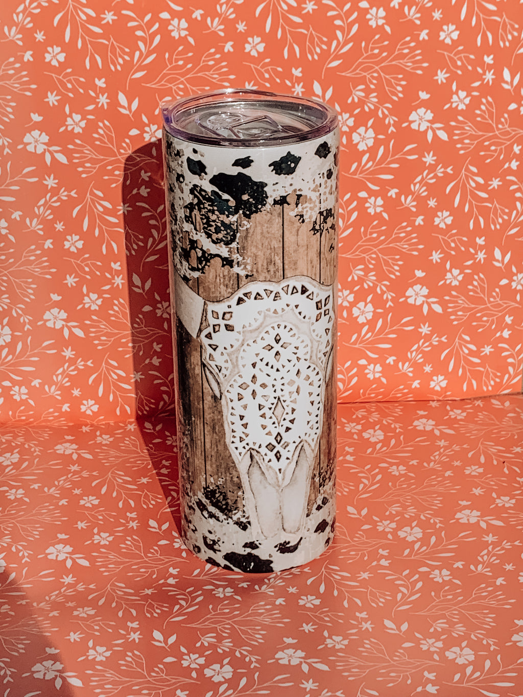 Skull Cowprint Tumbler