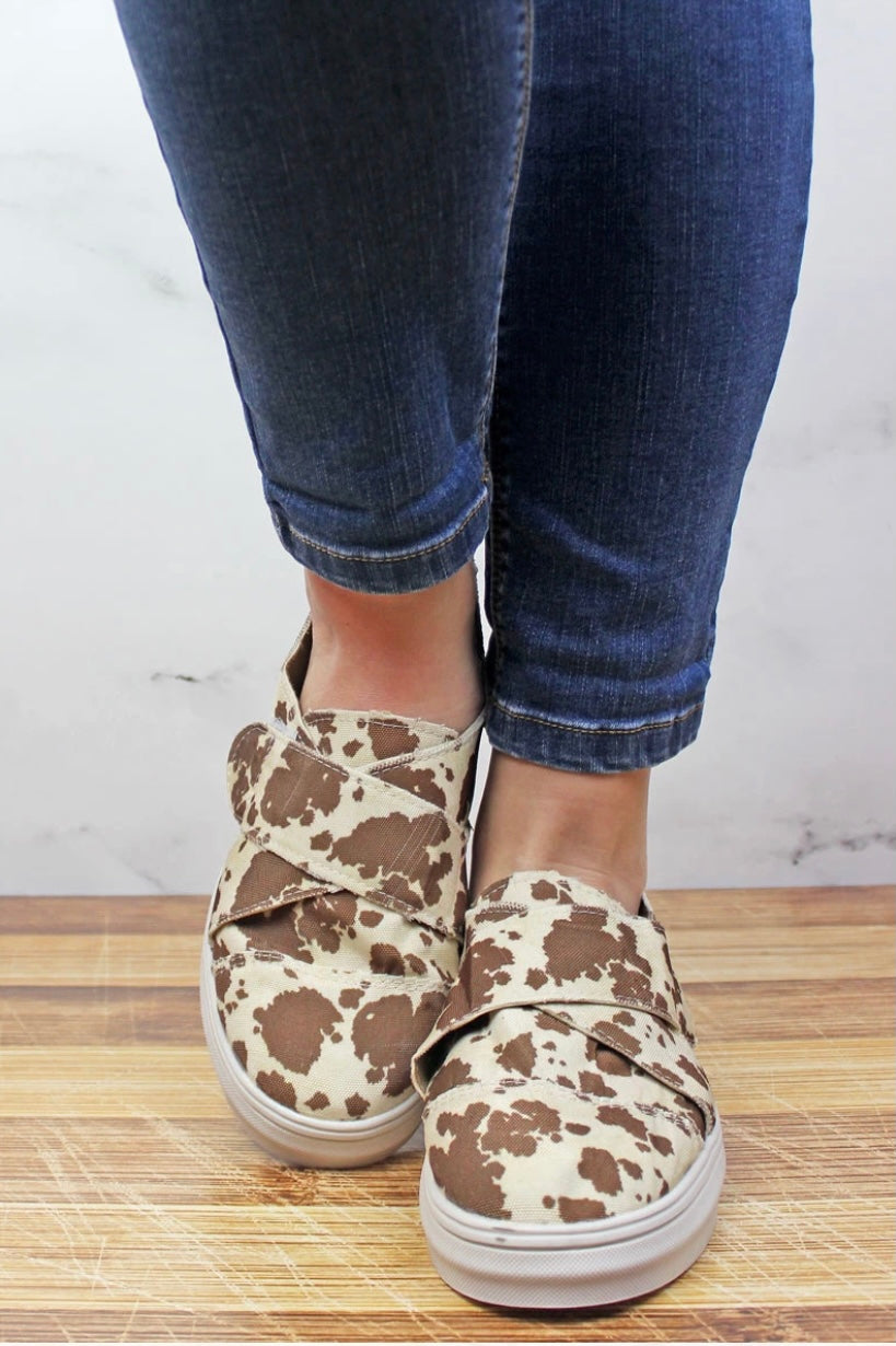 SALE!!! Keep It Mooving Cow Print Shoes