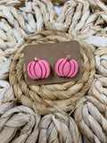 Pink Pumpkin Fall Earrings