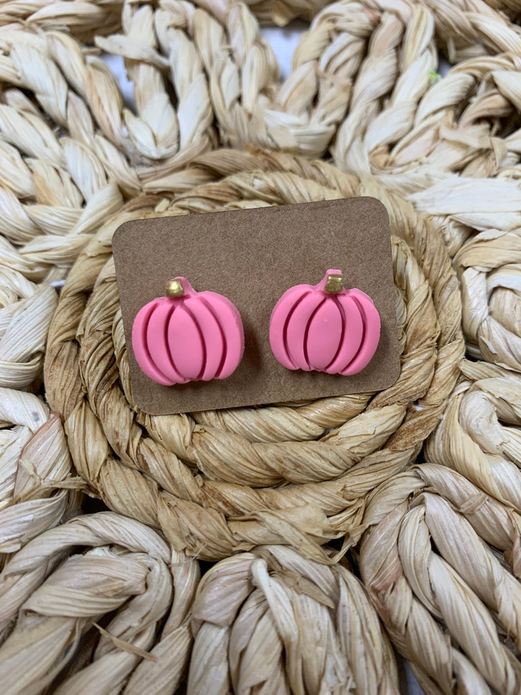 Pink Pumpkin Fall Earrings