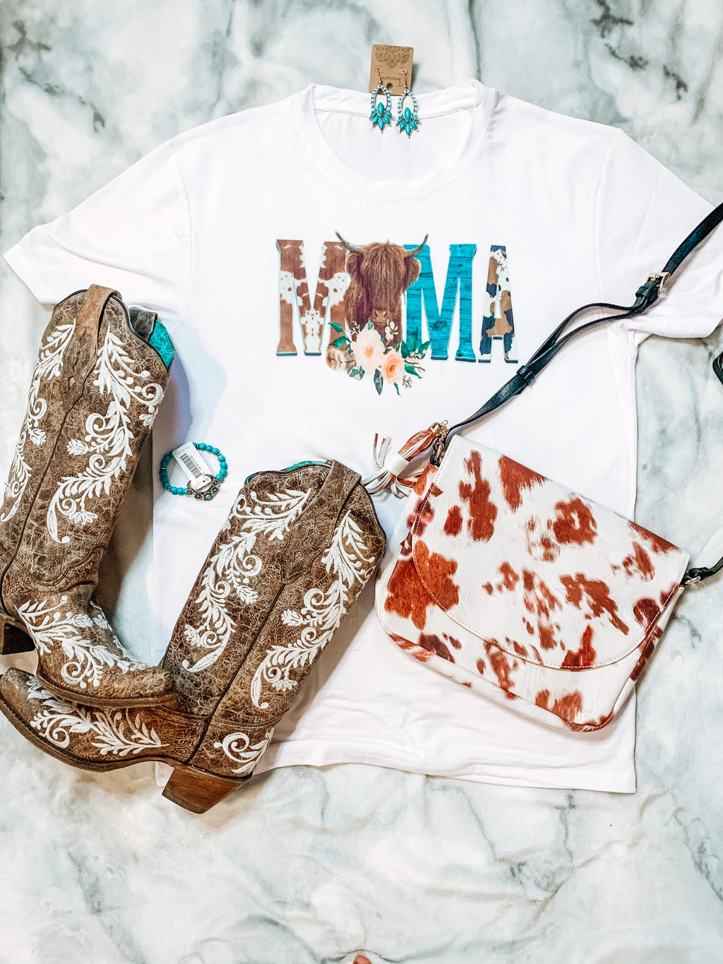 MAMA COW PRINT SHIRT