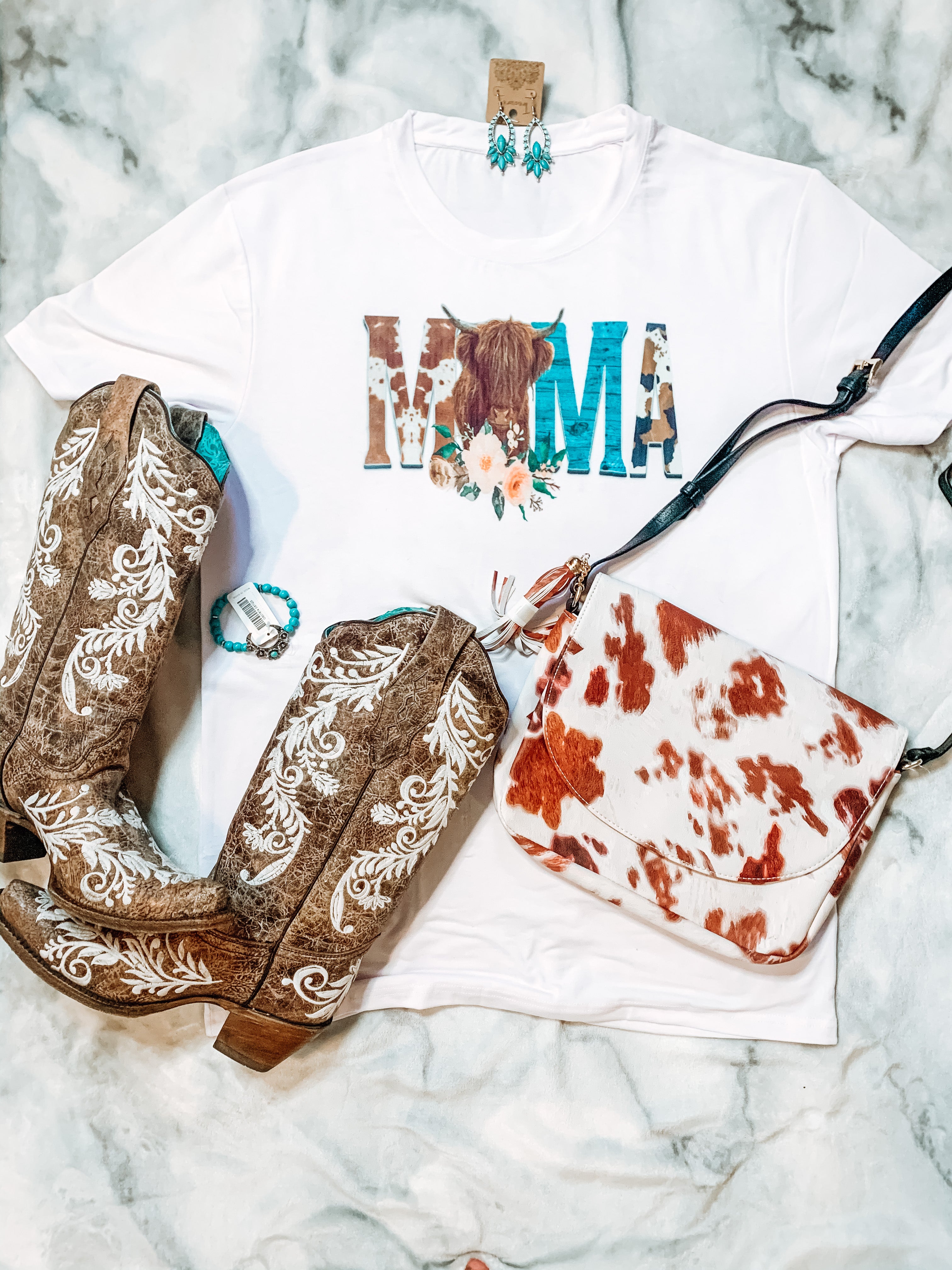 MAMA COW PRINT SHIRT