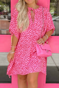 Hot Pink Leopard Dress